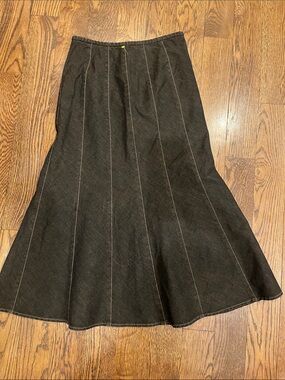 Gerard Darell Y2K S A-Line Dark Brown Panel Flared Skirt